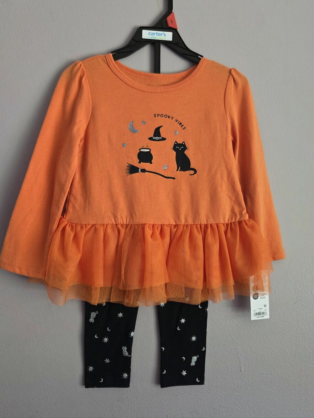 New Carter's Child of Mine Toddler Girl 2t Halloween Witch Outfit Set 2-Piece